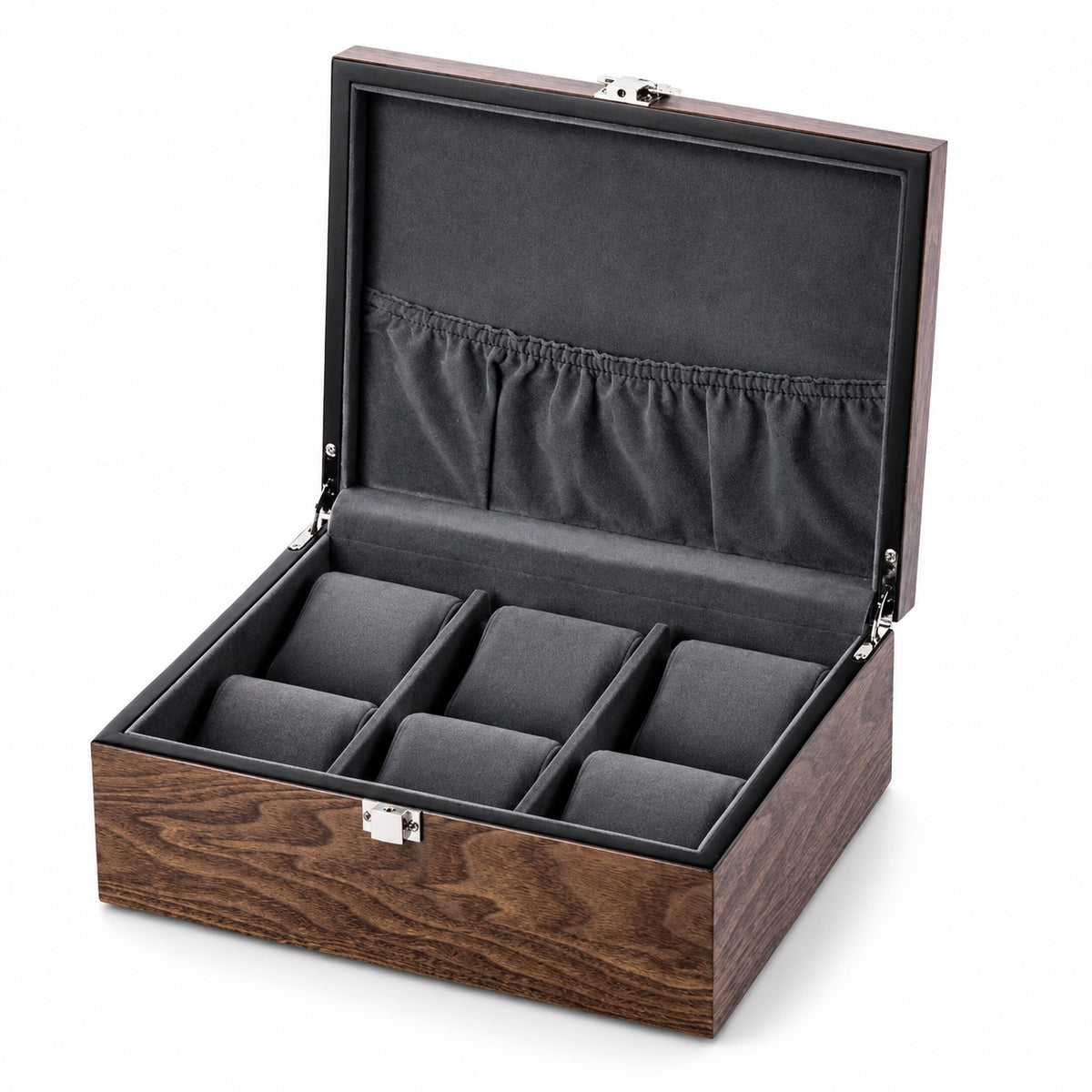 Écrin Pin 8 montres fermé, couvercle plein en bois