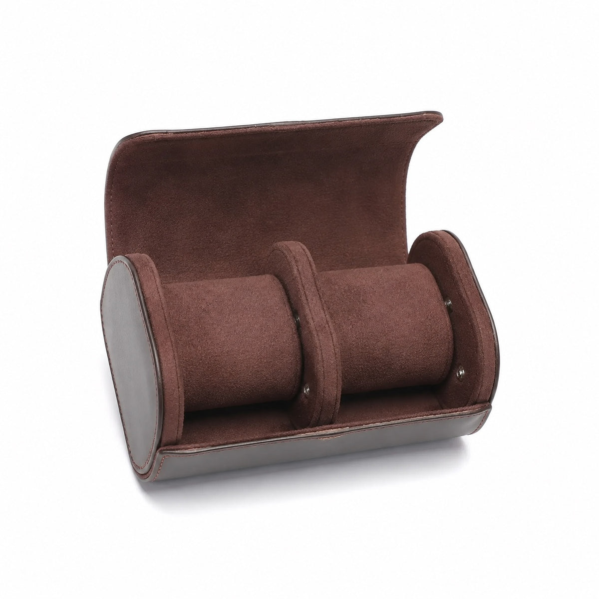 Étui Cuir Duo Tabac fermé, cuir véritable marron