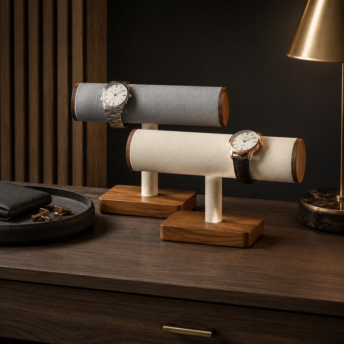 Porte-montres Bambou Crème avec quatre montres