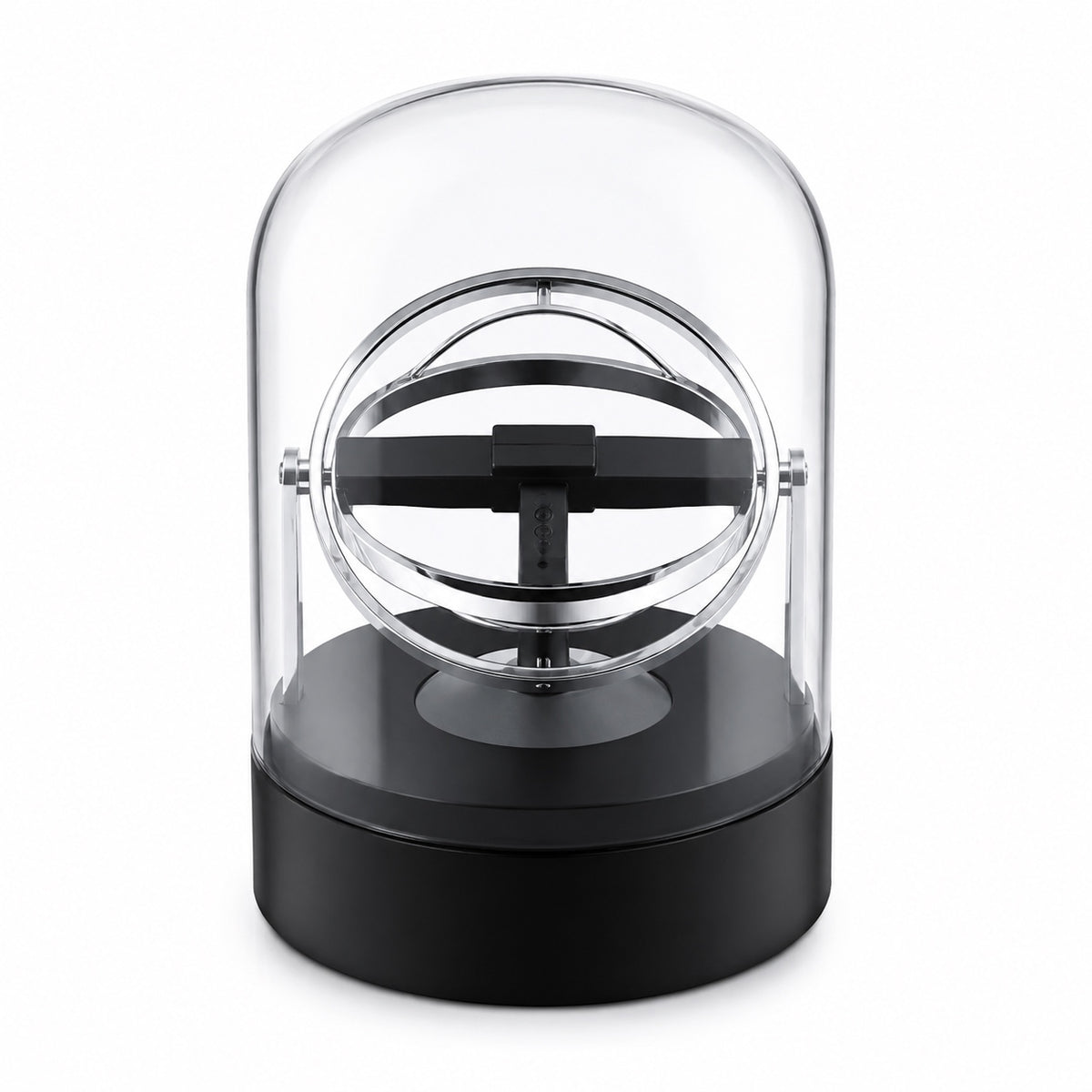 Remontoir Astrolabe Solo, cloche de verre et socle acier